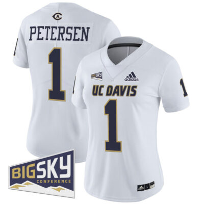 Women's UC Davis Aggies 2025 'Lake Tahoe Patch' Vapor Limited Jersey - White Chris Petersen
