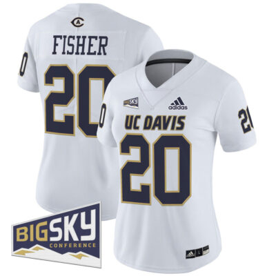 Women's UC Davis Aggies 2025 'Lake Tahoe Patch' Vapor Limited Jersey - White Jordan Fisher