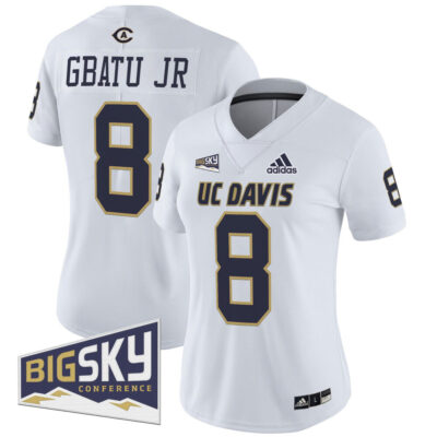 Women's UC Davis Aggies 2025 'Lake Tahoe Patch' Vapor Limited Jersey - White Samuel Gbatu Jr.