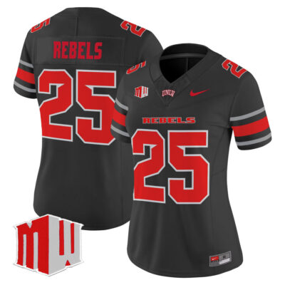 Women's UNLV Rebels 2025 Vapor Limited Jersey - Black #25 Rebels