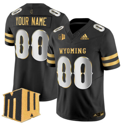 Wyoming Cowboys 2025 Gold Vapor Limited Custom Jersey - Black Limited