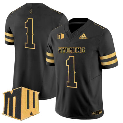 Wyoming Cowboys 2025 Gold Vapor Limited Jersey - Black Gold #1 Team