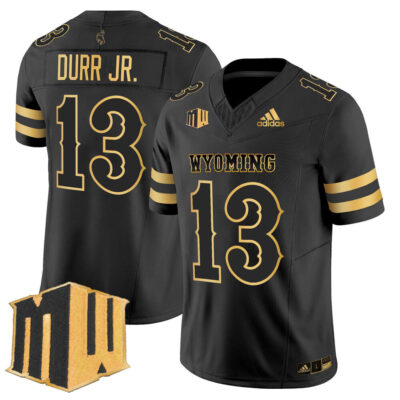 Wyoming Cowboys 2025 Gold Vapor Limited Jersey - Black Gold Chris Durr Jr.