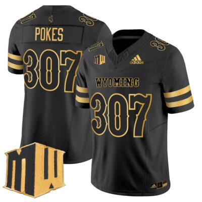 Wyoming Cowboys 2025 Gold Vapor Limited Jersey - Black Gold Pokes307