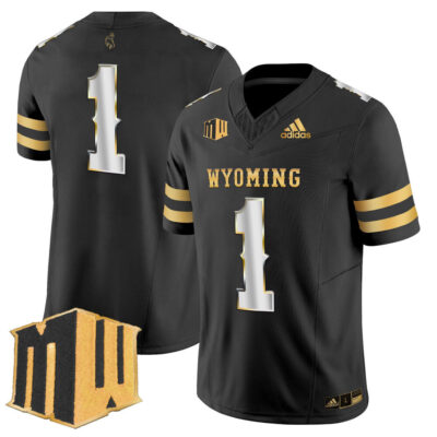 Wyoming Cowboys 2025 Gold Vapor Limited Jersey - Black Limited #1 Team