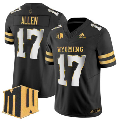 Wyoming Cowboys 2025 Gold Vapor Limited Jersey - Black Limited Josh Allen