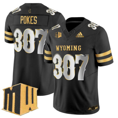 Wyoming Cowboys 2025 Gold Vapor Limited Jersey - Black Limited Pokes307