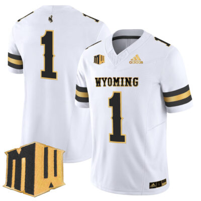 Wyoming Cowboys 2025 Gold Vapor Limited Jersey - White Gold #1 Team