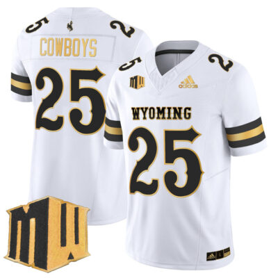 Wyoming Cowboys 2025 Gold Vapor Limited Jersey - White Gold #25 Cowboys