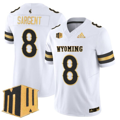 Wyoming Cowboys 2025 Gold Vapor Limited Jersey - White Gold Jaylen Sargent