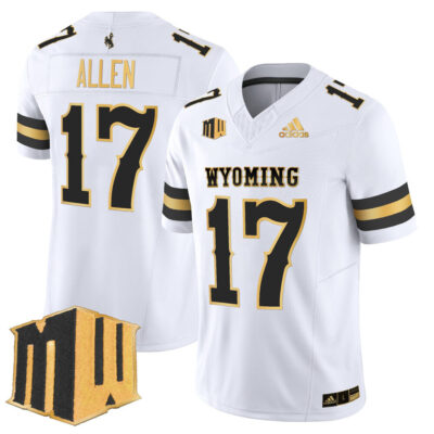 Wyoming Cowboys 2025 Gold Vapor Limited Jersey - White Gold Josh Allen