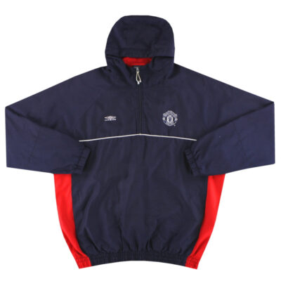 2000-01 Manchester United 1/4 Zip Hooded Track Jacket