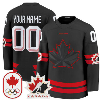 2026 Canada Olympic Premium Custom Hockey Jersey - Black