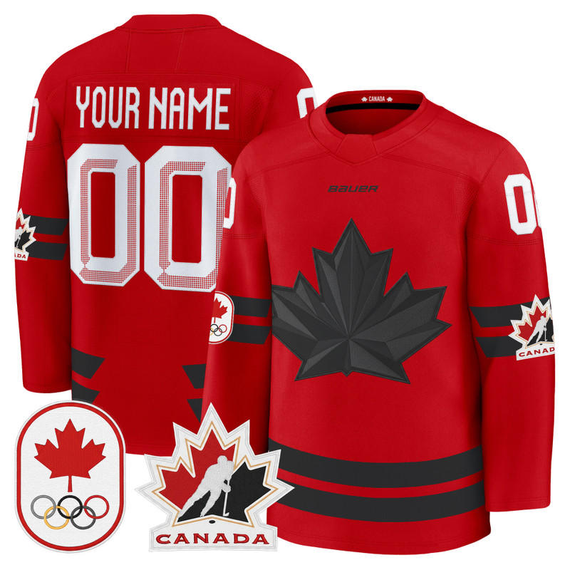 2026 Canada Olympic Premium Custom Hockey Jersey - Red