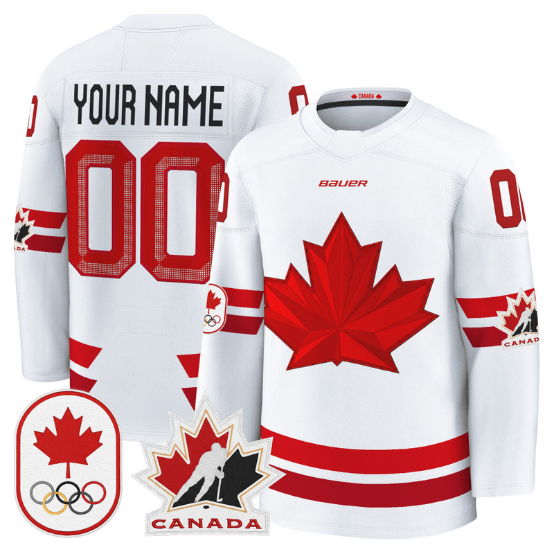 2026 Canada Olympic Premium Custom Hockey Jersey - White