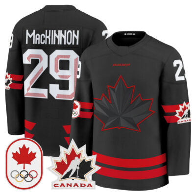 2026 Canada Olympic Premium Hockey Jersey - Black / Nathan MacKinnon