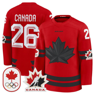 2026 Canada Olympic Premium Hockey Jersey - Red / #26 Canada