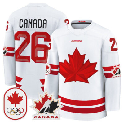 2026 Canada Olympic Premium Hockey Jersey - White / #26 Canada