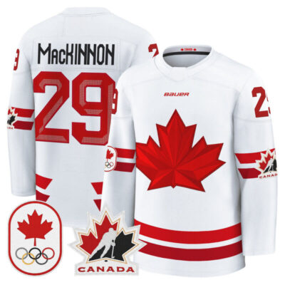 2026 Canada Olympic Premium Hockey Jersey - White / Nathan MacKinnon