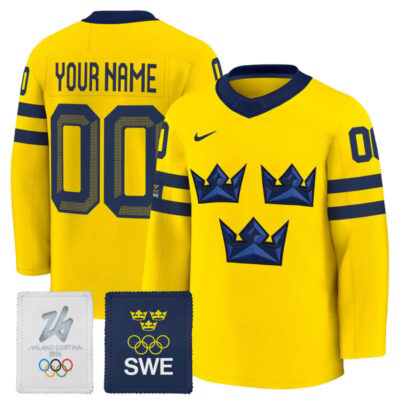 2026 Sweden Olympic Premium Custom Jersey - Gold