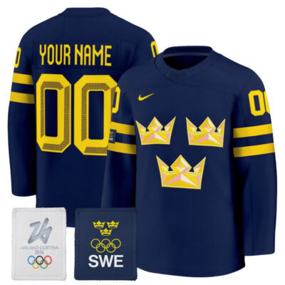 2026 Sweden Olympic Premium Custom Jersey - Navy
