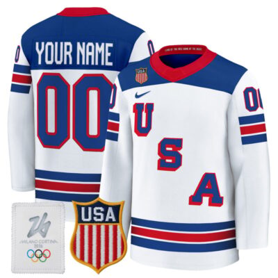 2026 USA Olympic Premium Custom Hockey Jersey - White