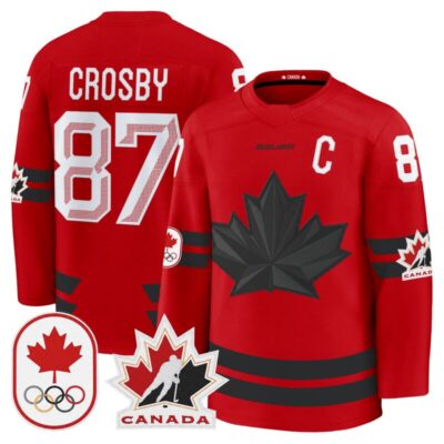 #87 Sidney Crosby 2026 Canada Olympic Premium Hockey Jersey - Red / Sidney Crosby