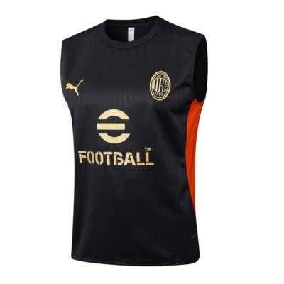 Alternative view of AC Milan 2024 2025 Black Jersey Tank Top Shorts Soccer Training Suit