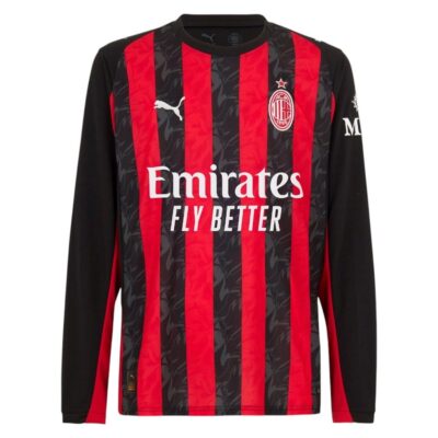 Ac Milan Home Jersey 2025-2026 Long Sleeve