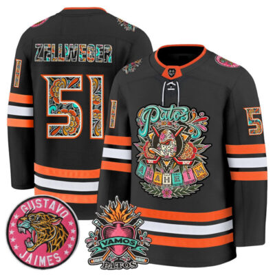 Anaheim Ducks Dia De Los Muertos Jersey - Stitched - Black