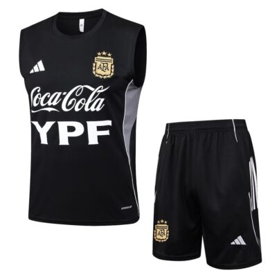 Argentina 2025 2026 Black Night Jersey Tank Top Shorts Soccer Training Suit