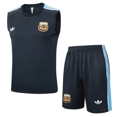 Argentina 2025 2026 Dark Blue Jersey Tank Top Shorts Soccer Training Suit
