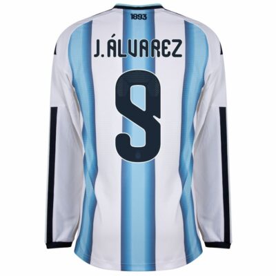 Alternative view of Argentina Home Jersey 2026-2027 J. Alvarez Long Sleeve