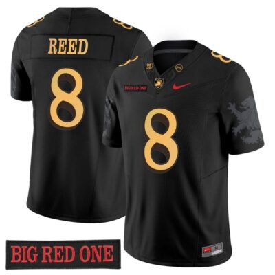 Army Black Knights 'Big Red One Edition' Vapor Jersey - Stitched Numbers/Patches - Black Lion Graphic Sleeves - Hayden Reed