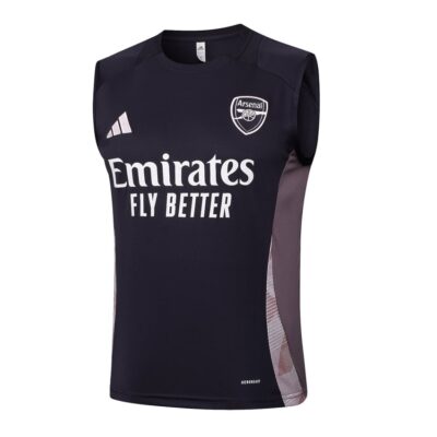Alternative view of Arsenal 2024 2025 Black Pink Jersey Tank Top Shorts Soccer Training Suit