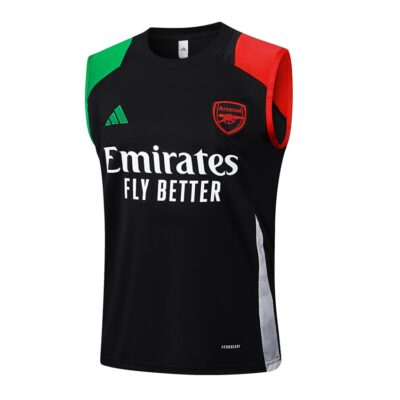 Alternative view of Arsenal 2024 2025 Dark Black Jersey Tank Top Shorts Soccer Training Suit