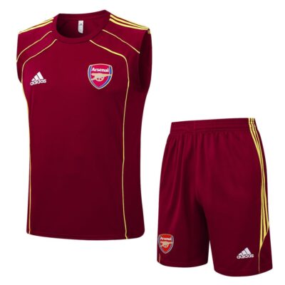 Arsenal 2025 2026 Dark Red Jersey Tank Top Shorts Soccer Training Suit