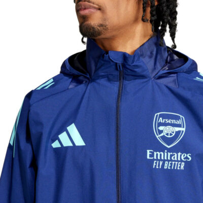 Arsenal Fc Navy Blue Soccer Training Rain Jacket 2024/25 - Image 4