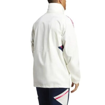Arsenal Fc Waterproof Pro Windbreaker Jacket 2023 White/Blue - Image 4