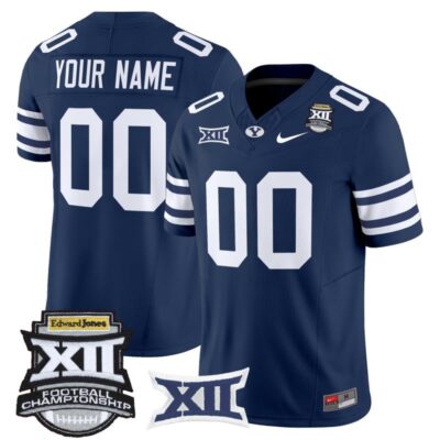 BYU Cougars 2025 Big 12 Championship Vapor Limited Custom Jersey - Navy