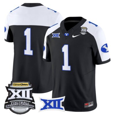 BYU Cougars 2025 Big 12 Championship Vapor Limited Jersey - Black Alternate / #1 Team