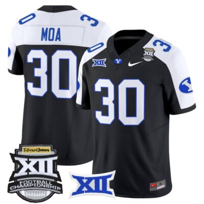 BYU Cougars 2025 Big 12 Championship Vapor Limited Jersey - Black Alternate / Sione Moa