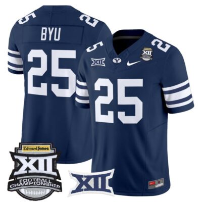 BYU Cougars 2025 Big 12 Championship Vapor Limited Jersey - Navy / #25 BYU