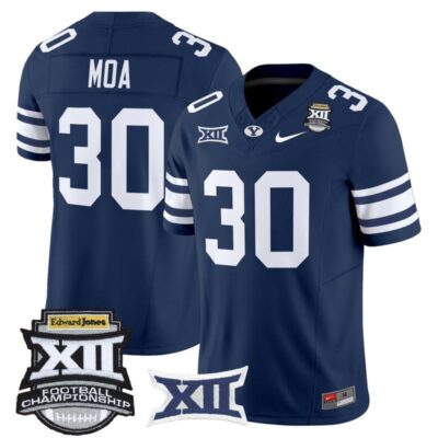 BYU Cougars 2025 Big 12 Championship Vapor Limited Jersey - Navy / Sione Moa