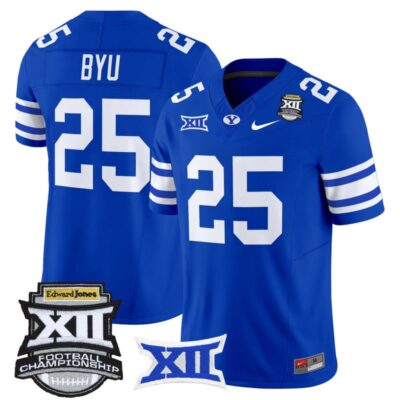 BYU Cougars 2025 Big 12 Championship Vapor Limited Jersey - Royal / #25 BYU