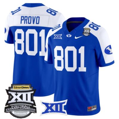 BYU Cougars 2025 Big 12 Championship Vapor Limited Jersey - Royal Alternate / Provo 801