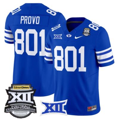BYU Cougars 2025 Big 12 Championship Vapor Limited Jersey - Royal / Provo 801