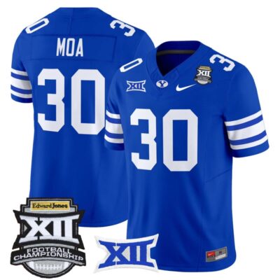 BYU Cougars 2025 Big 12 Championship Vapor Limited Jersey - Royal / Sione Moa