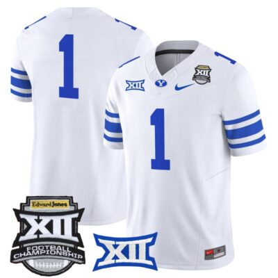 BYU Cougars 2025 Big 12 Championship Vapor Limited Jersey - White / #1 Team