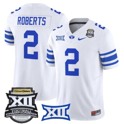BYU Cougars 2025 Big 12 Championship Vapor Limited Jersey - White / Chase Roberts